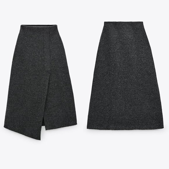 Zara Skirts New Zara Gray Wool Blend Skirt Size M Poshmark